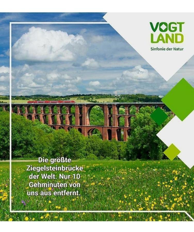 Ferienwohnung "Blick Mylau" - Naehe Freizeitpark Plohn & Weltgroesster Ziegelsteinbruecke Райхенбах-им-Фогтланд Экстерьер фото